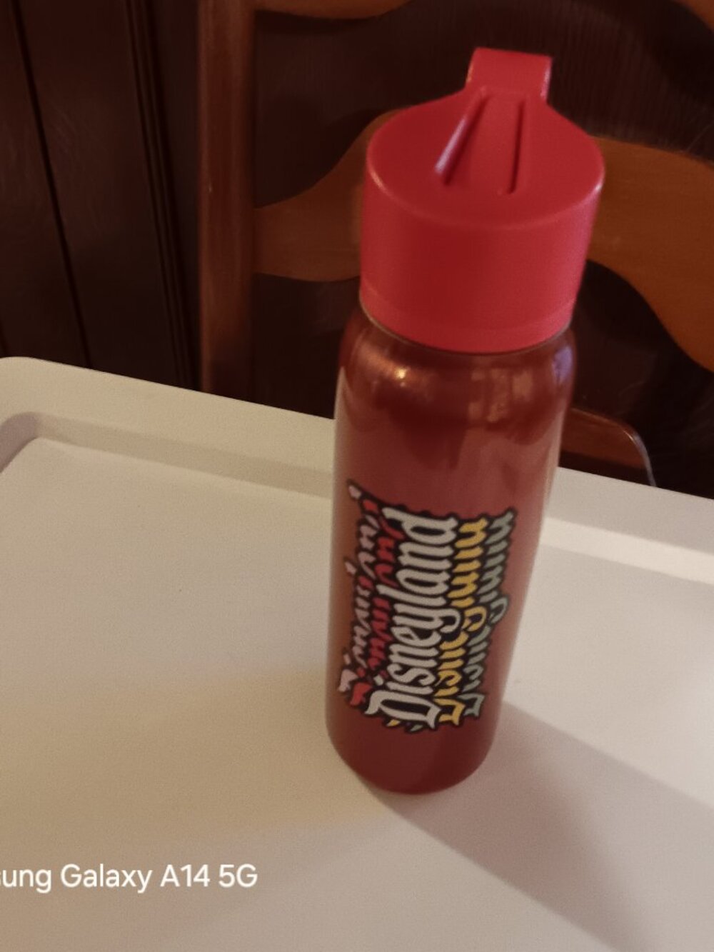 STARBUCKS Disney Parks Water Bottle Red Stainless Steel Flip Straw Lid Collect